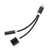 Adapter AUX 2w1 Lightning (męski) do Lightning (żeński) / Jack 3,5 mm (żeński) czarny