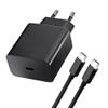 Ładowarka sieciowa do telefonu Blue Star USB C QC3.0 PD 3A 20W + kabel USB C do USB C TFB-TC-20WPD czarna