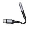 Adapter AUX Jack 3,5 mm do USB C Hoco LS33 szary