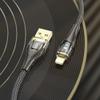 Kabel USB A do Lightning Hoco 2,4A 1,2 m U121 czarny transparentny