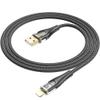 Kabel USB A do Lightning Hoco 2,4A 1,2 m U121 czarny transparentny