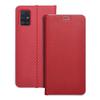 Etui z klapką na Samsung A51 Luna Book Carbon czerwone