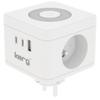 KERG Kostka zasilająca 2-gniazdowa + ładowarka USB-A+USB-C + lampka LED 16A/250V~ Smart biała