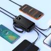 Powerbank 20000 mAh QC PD 22,5W z wbudowanymi kablami USB A + USB C + Lightning + Micro USB oraz dwoma latarkami Hoco J173 czarny