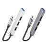 Adapter HUB 4w1 (USB 3.0+USB 2.0 x 3) USB-C Hoco HB26 szary