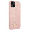 GUESS futerał do IPHONE 14 Plus GUHCP14MHGGSHP (Glitter Flakes Script Metal Logo) różowy