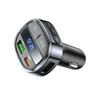 Ładowarka samochodowa Hoco USB A + USB C PD QC3.0 5A 30W z wyświetlaczem + transmiter FM BT E70 czarny