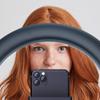 Lampa LED Ring Stream RGB pierścieniowa 10" z uchwytem na telefon + statyw czarna