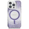 GUESS futerał do IPHONE 16 Pro kompatybilny z MagSafe GUHMP16LRGRGEU (Resin Bottom Glitter) fioletowy