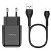Ładowarka sieciowa do telefonu Hoco USB A 2A 10W + kabel USB A do Lightning N2 czarna