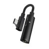Adapter AUX 2w1 USB C do Jack 3,5 mm / USB C Hoco LS19 czarny