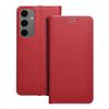 Etui z klapką na Samsung S24 FE Luna Book Carbon czerwone