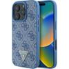 GUESS futerał do IPHONE 16 GUHCP16SP4TDPB (PU Leather 4G Triangle Strass) niebieski