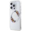 GUESS futerał do IPHONE 15 Pro kompatybilny z MagSafe GUHMP15LHFWFCT (Flowers Wreath) transparentny