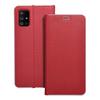 Etui z klapką na Samsung A71 Luna Book Carbon czerwone