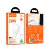 Ładowarka sieciowa do telefonu Hoco USB C QC PD 20W + kabel USB C do Lightning N60 biała