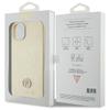 GUESS futerał do IPHONE 13 / 14 / 15 GUHCP15SPS4DGPD (Leather 4G Metal Logo Strass) złoty