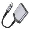 Adapter AUX 2w1 USB C do 2 x USB C Hoco 27W LS40 szary