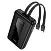 Powerbank 20000 mAh QC PD 22,5W z wbudowanymi kablami USB C + Lightning Hoco J162A czarny