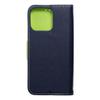 Etui z klapką na iPhone 15 PRO MAX Fancy Book granatowo-limonkowe
