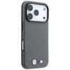 BMW futerał do IPHONE 18 Pro/17 Pro kompatybilny z MagSafe (Carbon Metal Logo) szary