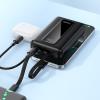 Powerbank 20000 mAh QC PD 22,5W z wbudowanymi kablami USB C + Lightning Hoco J162A czarny