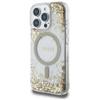 GUESS futerał do IPHONE 16 Pro kompatybilny z MagSafe GUHMP16LRGRGED (Resin Bottom Glitter) złoty