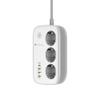 Listwa sieciowa Forcell F-Energy 3 gniazda + USB C 30W + 3 x USB A QC3.0 PD + WiFi Tuya, SmartLife 10A 2500W VT-PS03 biała 0INT