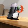 Ładowarka indukcyjna Hoco 3w1 15W zgodna z MagSafe i APPLE Watch CQ19 szara