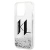 KARL LAGERFELD futerał do IPHONE 14 Pro KLHCP14LLBKLCS (Liguid Glitter Big KL Logo) srebrny