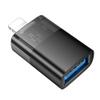Adapter OTG Lightning do USB A Hoco UA36 czarny transparentny
