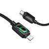 Kabel USB C do Lightning Hoco PD 30W 1,2 m z LCD U146 czarny