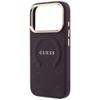 GUESS futerał do IPHONE 18 Pro/17 Pro kompatybilny z MagSafe (Saffiano Peony Ring) burgundowy