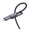 Kabel 2w1 USB C do USB C / Lightning Hoco 1,2 m U134 ciemny niebieski