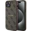 GUESS futerał do IPHONE 14 kompatybilny z MagSafe GUHMP14SG4GFRW (4G Ring classic logo) brązowy