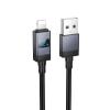 Kabel USB A do Lightning Hoco 2,4A z wyświetlaczem 1 m X118 czarny