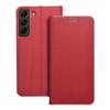 Etui z klapką na Samsung S22 Luna Book Carbon czerwone