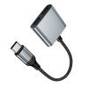 Adapter AUX USB C do 2x USB C max 10W Hoco UPA34A szary