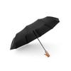 Automatyczny składany parasol z drewnianą rączką 10-ramienny XXL 115 cm czarny
