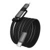 Kabel USB C do USB C/iP Hoco 3A 60W płaski 1 m X125 czarny