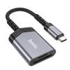 Czytnik kart SD / TF Hoco USB C UA25 szary