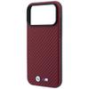 BMW futerał do IPHONE 18 Pro/17 Pro kompatybilny z MagSafe (Carbon Metal Logo) burgundowy