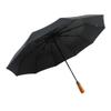 Automatyczny składany parasol z drewnianą rączką 10-ramienny XXL 115 cm czarny