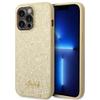 GUESS futerał do IPHONE 14 Pro Max GUHCP14XHGGSHD (Glitter Flakes Script Metal Logo) złoty