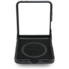 BMW futerał do SAMSUNG GALAXY Z FLIP 8 kompatybilny z MagSafe (Leather Perforated Tricolor Stripe Metal Logos) czarny