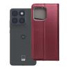 Etui z klapką na Motorola EDGE 70 Smart Magneto burgundowe