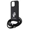 KARL LAGERFELD futerał do IPHONE 13 Pro KLHCP13LSAKCPSK (Saffiano KC Metal PIN Crossbody) czarny