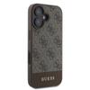 GUESS futerał do IPHONE 16 GUHCP16SG4GLBR (PC/TPU 4G PU Bottom Stripe) brązowy