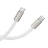 Kabel USB C do USB C Hoco 3A 60W płaski 1 m X125 biały