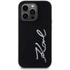 KARL LAGERFELD futerał do IPHONE 14 Pro KLHCP14LSCMSMVK (Silicone Sign Metal Logo) czarny